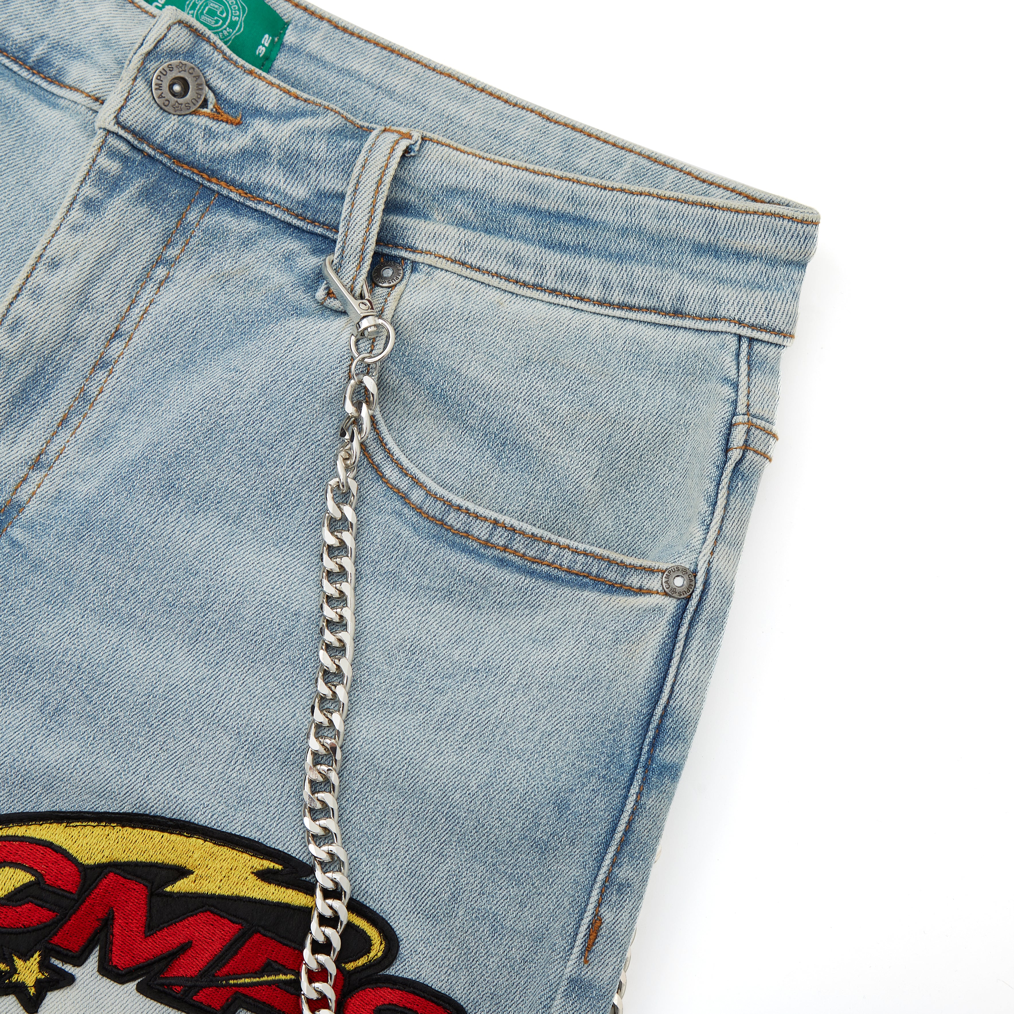 Motor Sports Denim Shorts - Washed Blue
